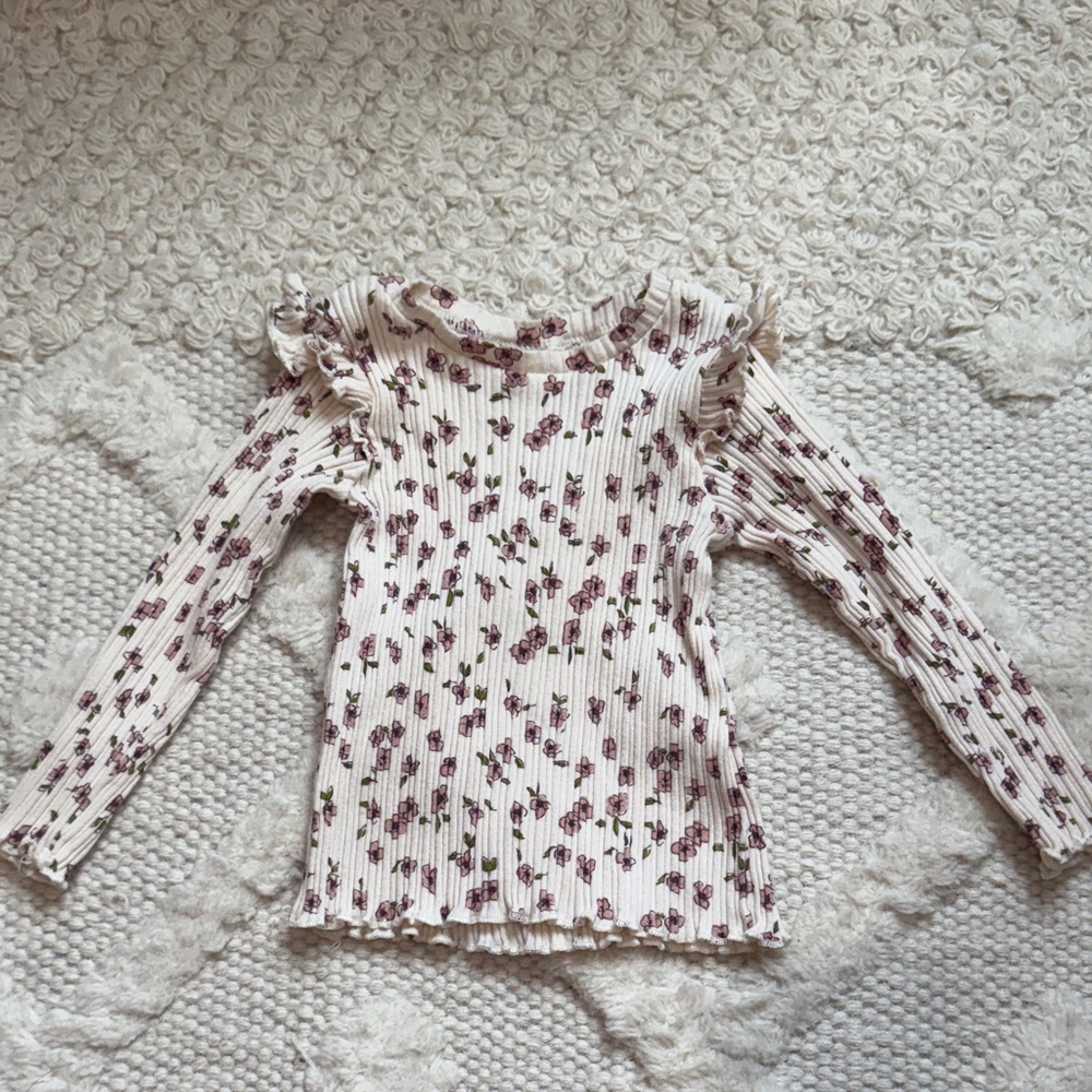Zara Floral Long Sleeve Kids Top